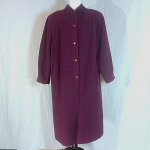 Elena Miro vintage 90s purple wool overcoat, UK22/US18, EUC